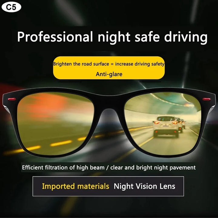 Men’s Night Vision Polarized Sunglasses – Outdoor Sport Driving Glasses with PC Frame