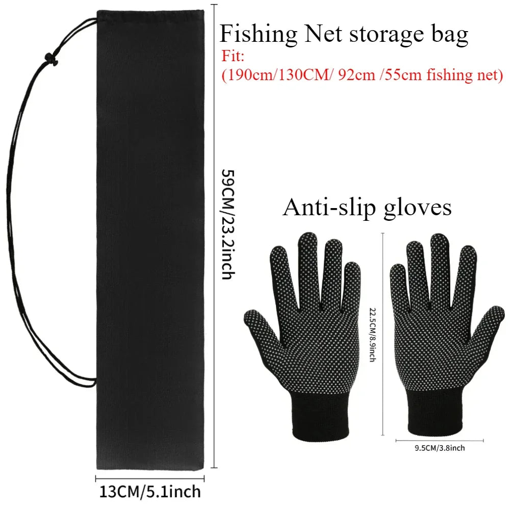 Telescopic Fishing Landing Net – 55cm to 190cm Foldable Floating Net