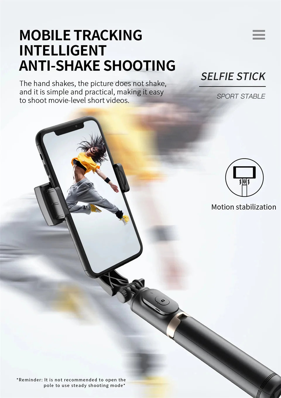 STTKGZD Handheld Gimbal Stabilizer – Bluetooth Selfie Stick Tripod with Fill Light