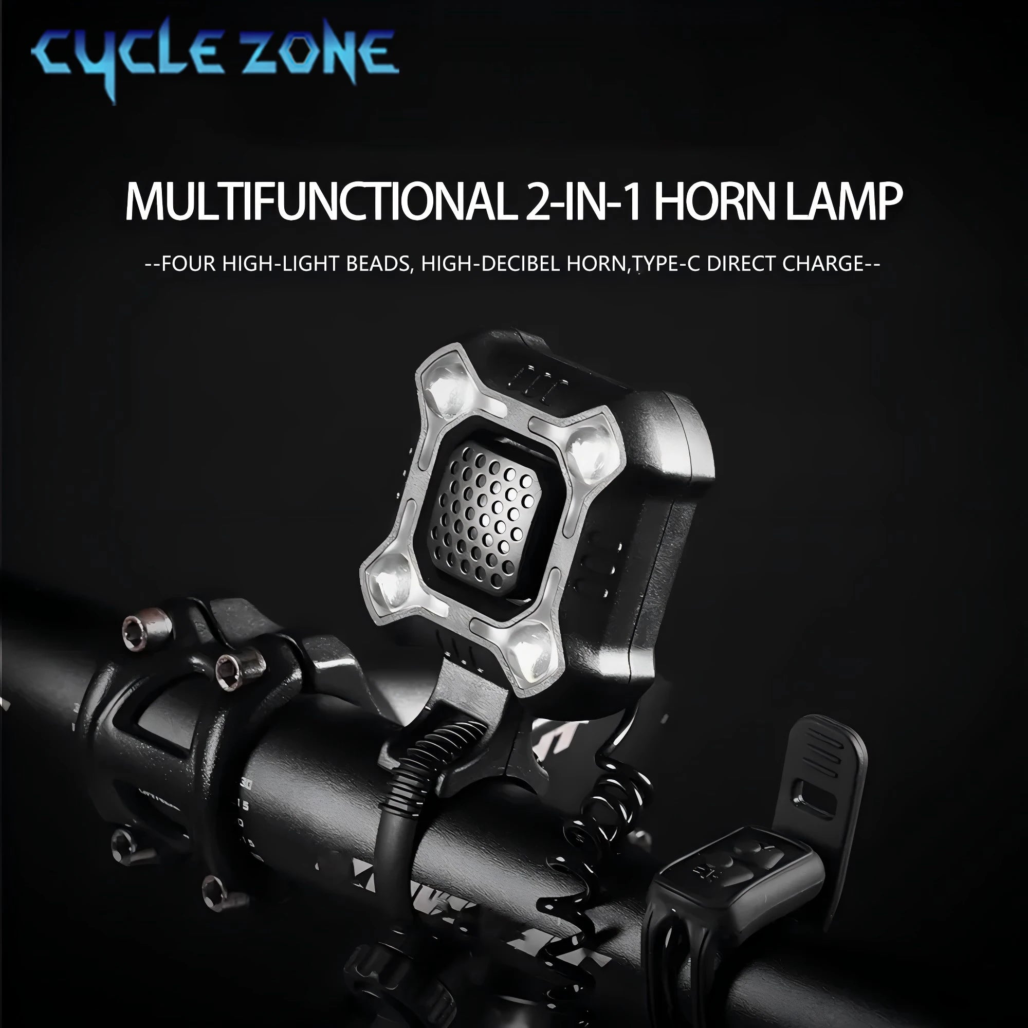 Rechargeable Bike Bell – Loud Electronic Horn with Handlebar Light