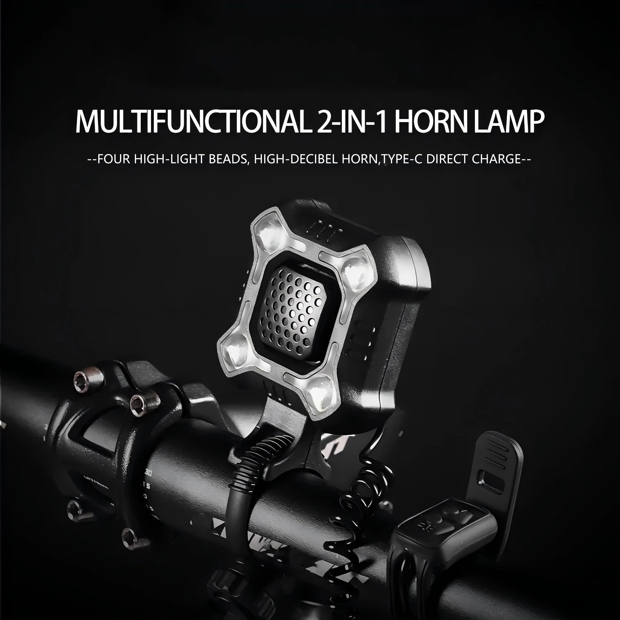 Rechargeable Bike Bell – Loud Electronic Horn with Handlebar Light