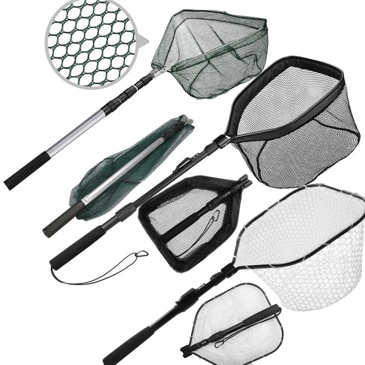 Telescopic Fishing Landing Net – 55cm to 190cm Foldable Floating Net