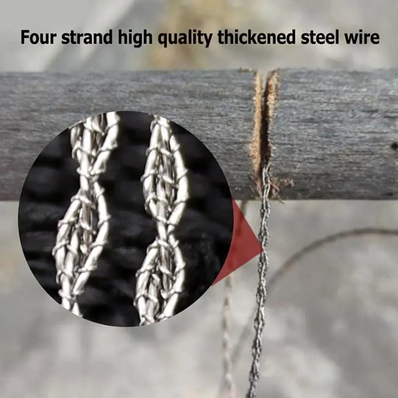 Portable Wire Saw – Stainless Steel Survival Hand Rope Saw for Camping & Hiking