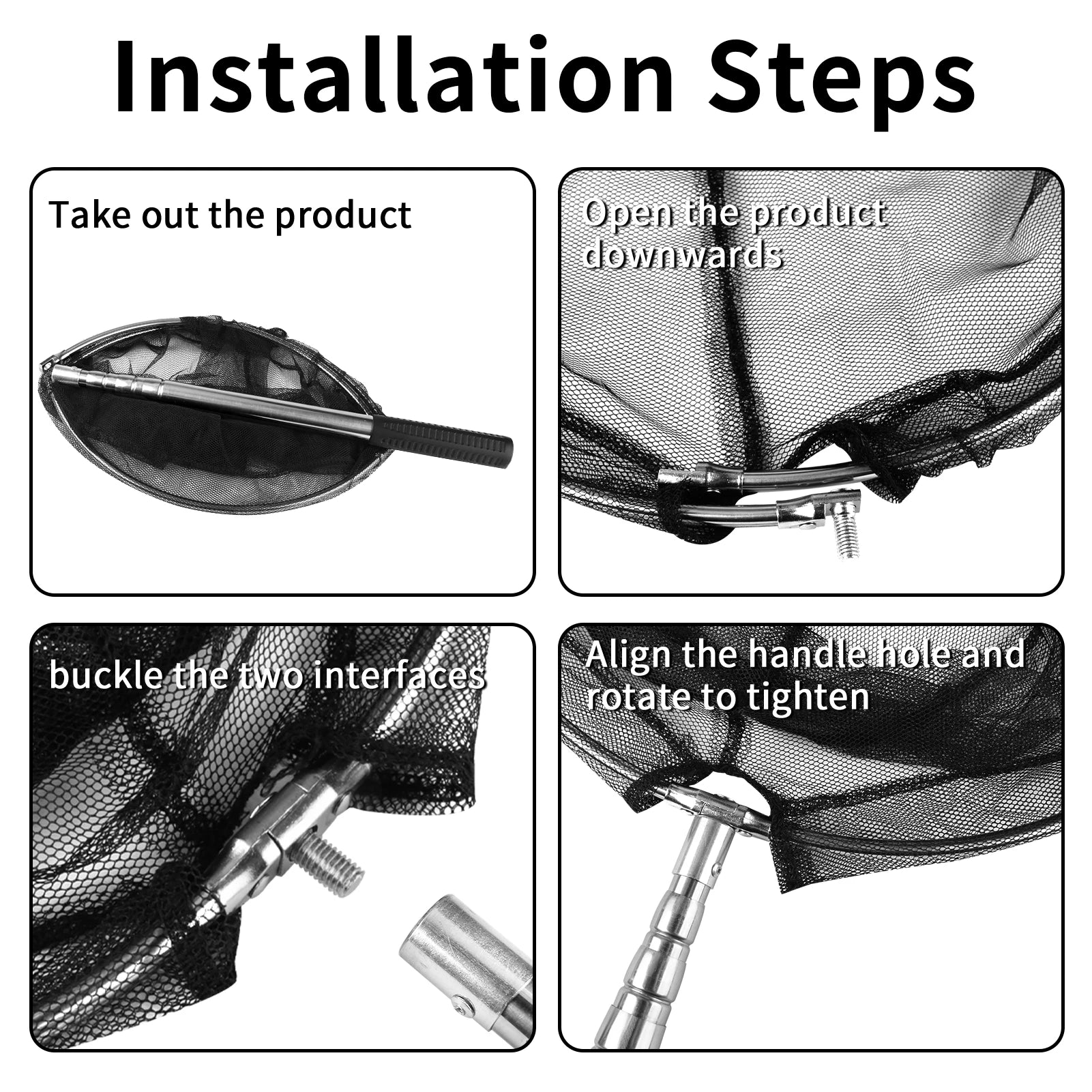 Telescopic Fishing Landing Net – 55cm to 190cm Foldable Floating Net