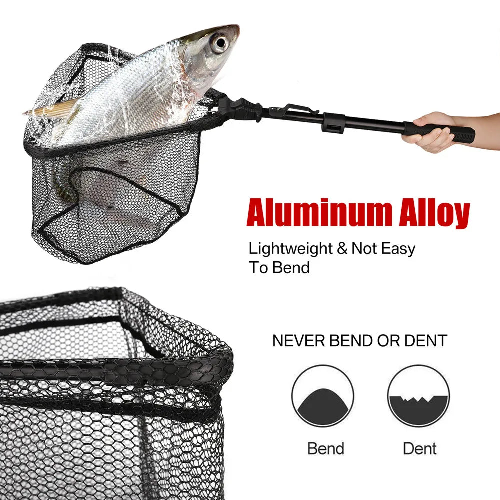 Telescopic Fishing Landing Net – 55cm to 190cm Foldable Floating Net