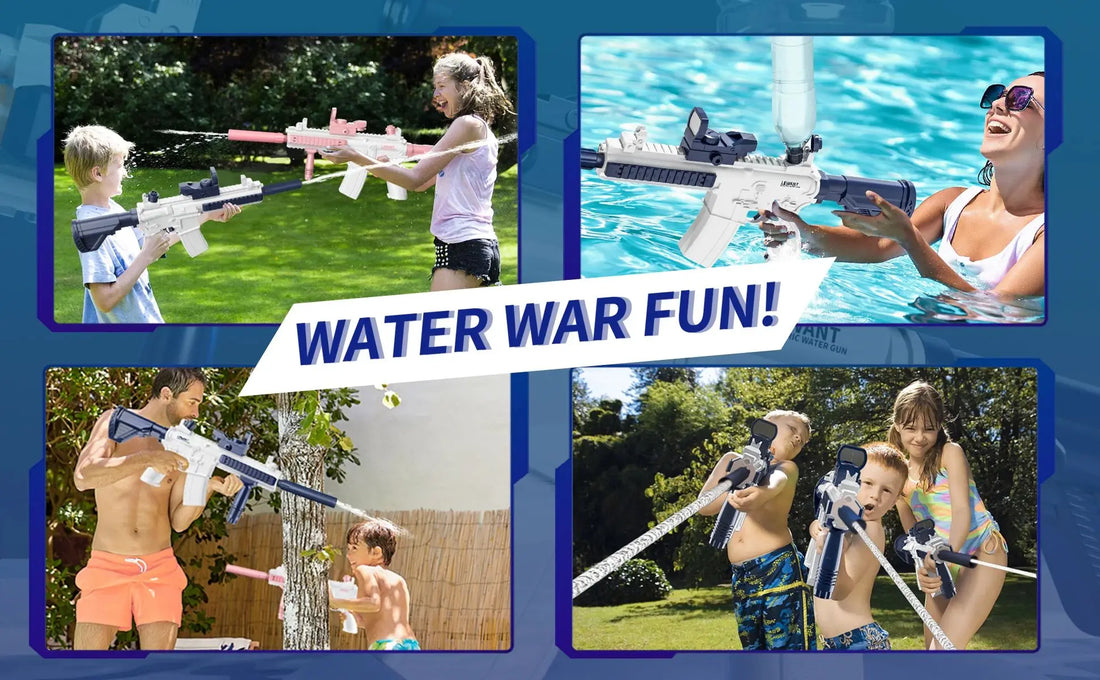 Unilabo M416 Electric Water Gun – Battery Powered with External Water Bottle