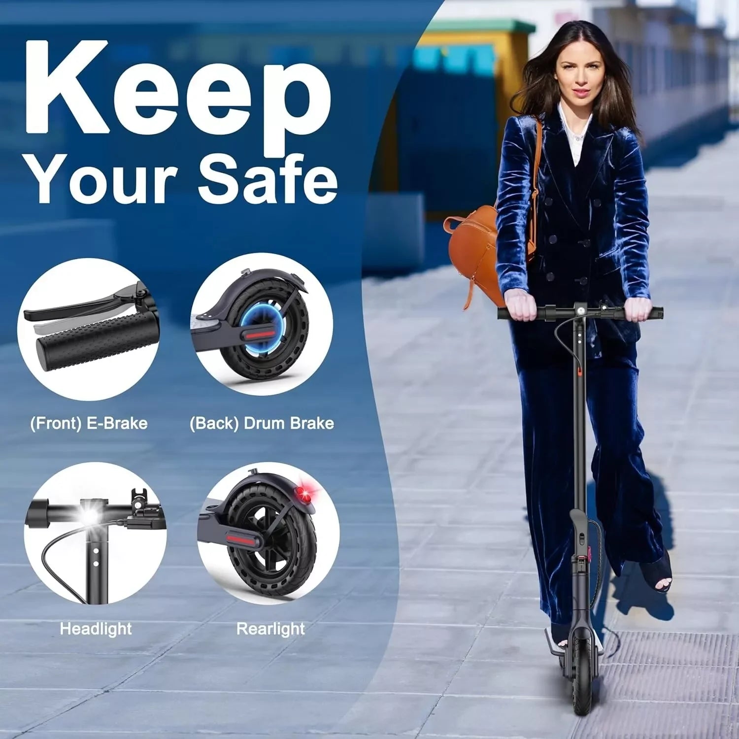 LP60 Electric Scooter – 350W Folding E-Scooter with App Control, 16mph, 12-Mile Range