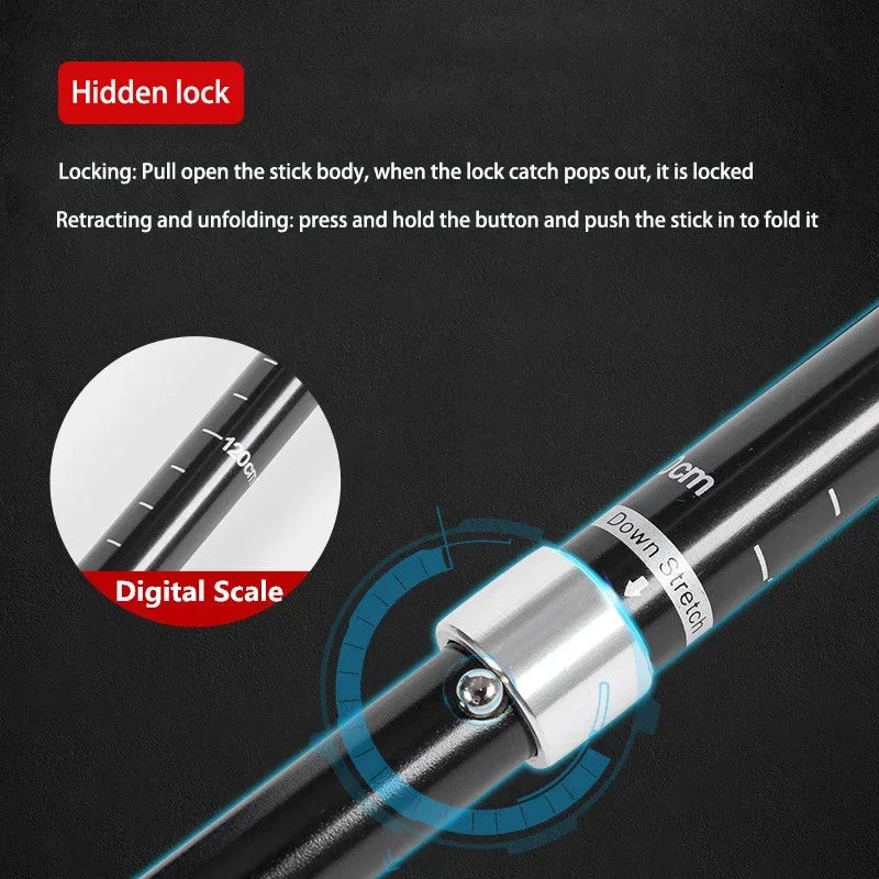 5-Section Foldable Trekking Pole – Portable Telescopic Hiking Stick
