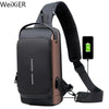 Men’s Crossbody Sling Bag – Multifunction Chest Pack with USB Charging & Anti-Theft Design