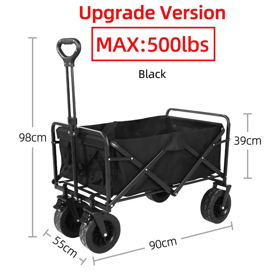Heavy Duty Folding Utility Wagon – Large Capacity Collapsible Outdoor Cart