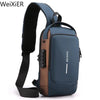 Men’s Crossbody Sling Bag – Multifunction Chest Pack with USB Charging & Anti-Theft Design