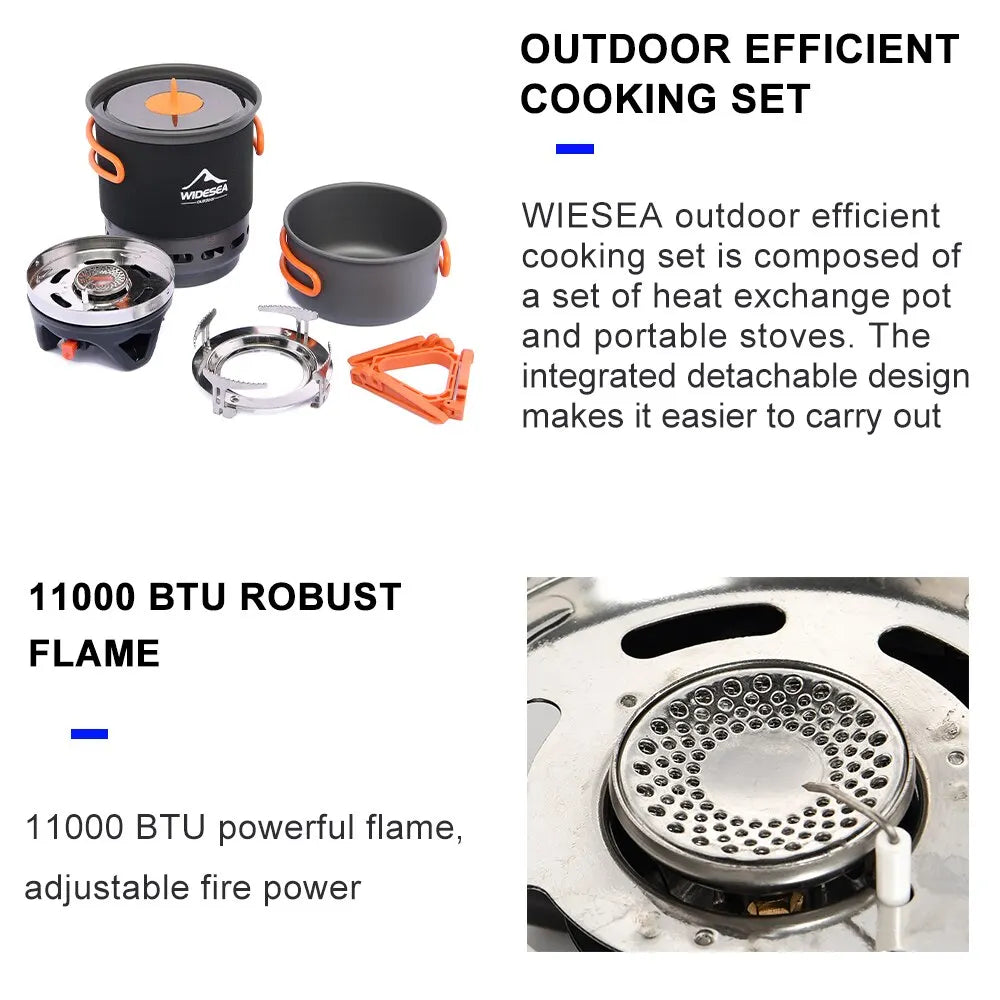 Widesea Camping Cooking System with Stove & Pot Set