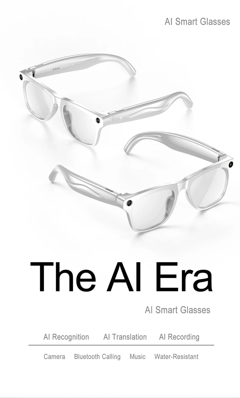 2026 4K AI Smart Glasses – Color Changing, 100MP Camera, Bluetooth Call & Voice Assistant