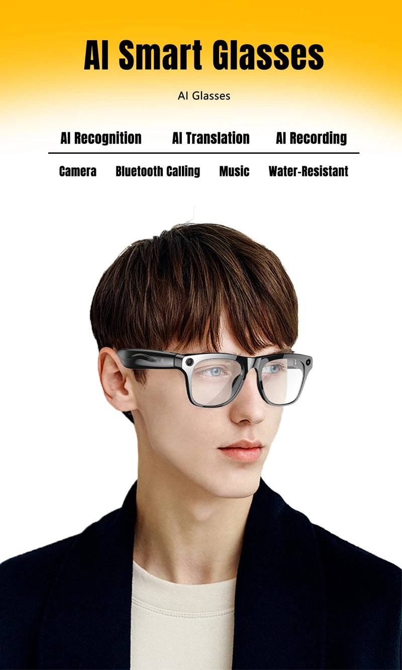 2026 4K AI Smart Glasses – Color Changing, 100MP Camera, Bluetooth Call & Voice Assistant