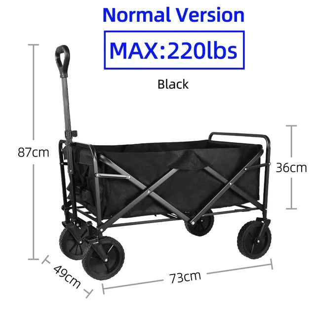 Heavy Duty Folding Utility Wagon – Large Capacity Collapsible Outdoor Cart