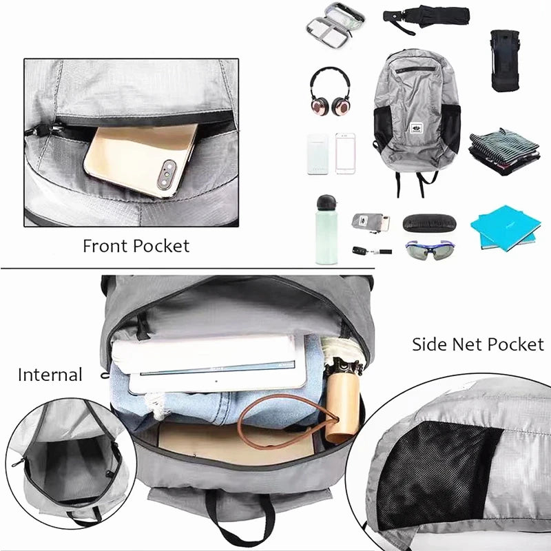 20L Foldable Hiking Backpack – Lightweight Waterproof Travel Daypack