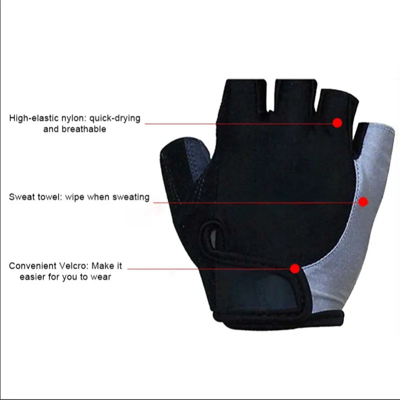 Half Finger Cycling Gloves – Breathable Anti-Slip Shockproof Bike Gloves for Men & Women