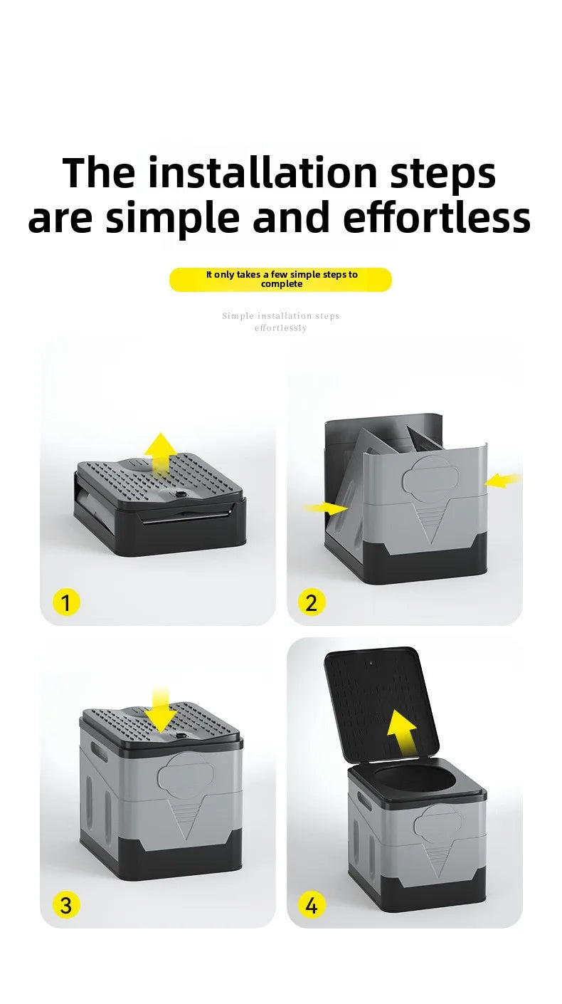 Portable Folding Camping Toilet – Travel Car Emergency Outdoor Toilet