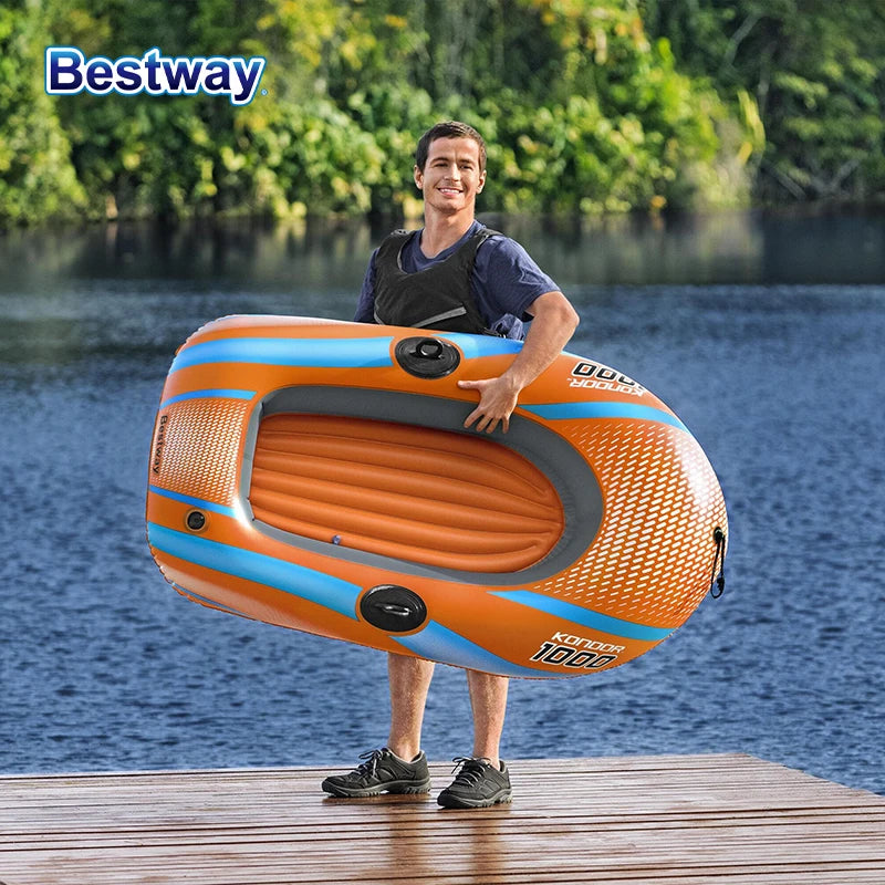 Bestway Inflatable Kayak (1–3 Person) – Heavy Duty PVC Raft for Adventure & Rafting