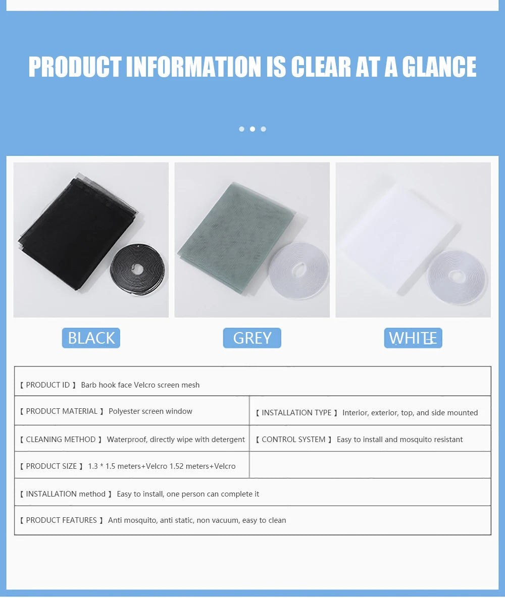 Self-Adhesive Window Mosquito Net – DIY Anti-Insect Mesh Screen