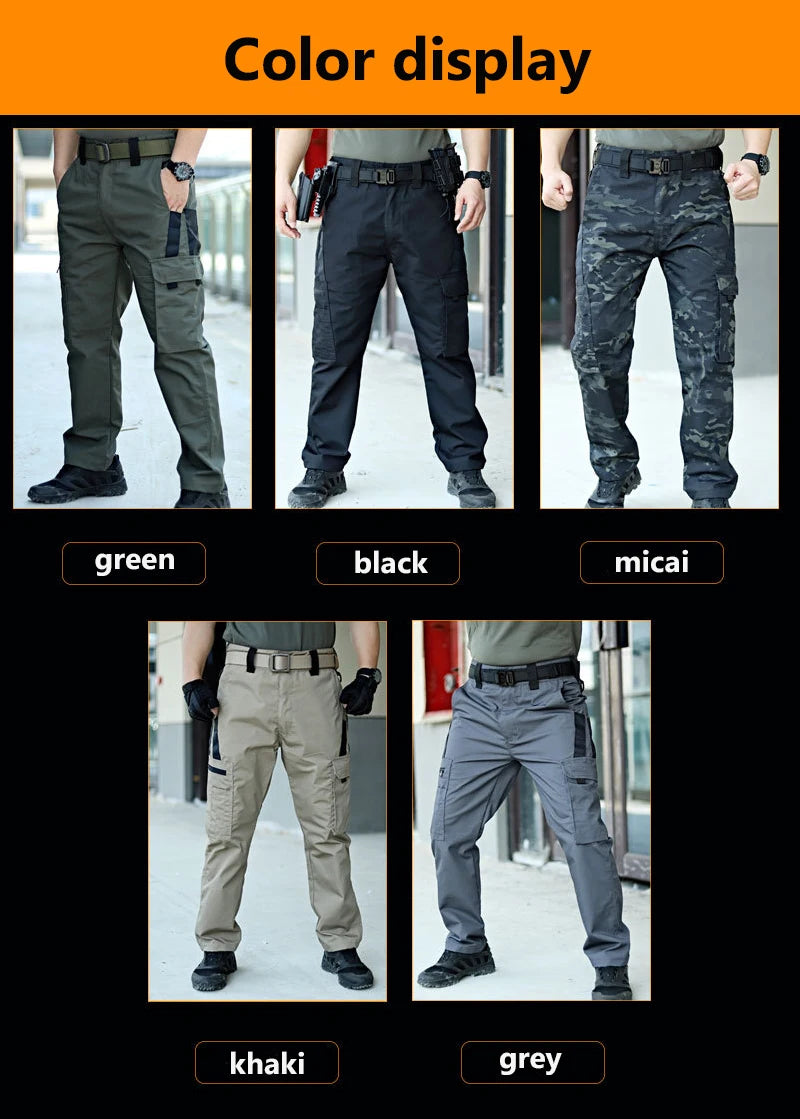Men’s Tactical Cargo Pants – Multi-Pocket Waterproof Outdoor Work Trousers