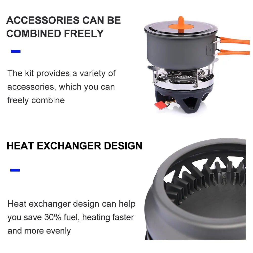Widesea Camping Cooking System with Stove & Pot Set