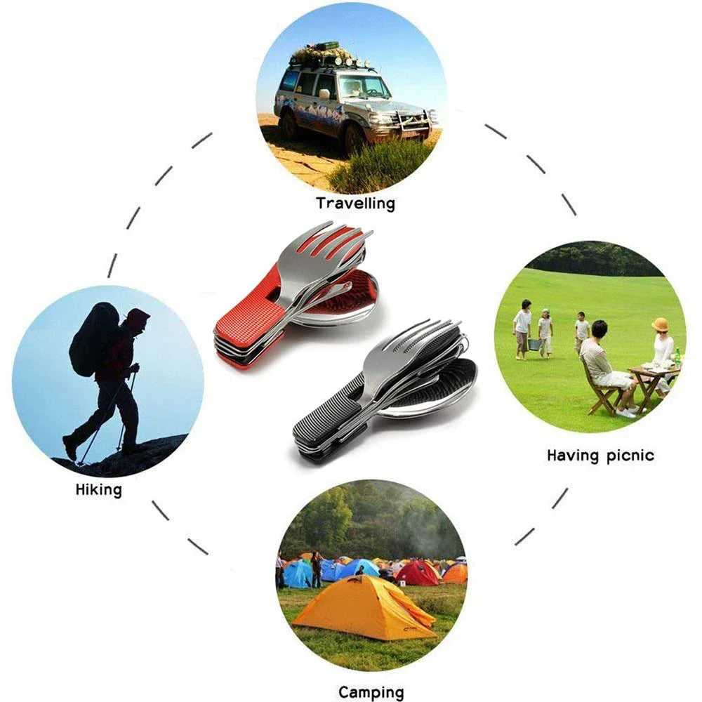 Foldable Camping Utensil Set – Knife, Fork & Spoon Combo