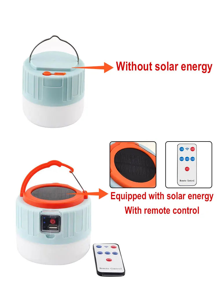 LED Camping Light Waterproof Rechargeable Tent Lamp Portable Lanterns Emergency Lights Market Lamp Energy Saving Bulb