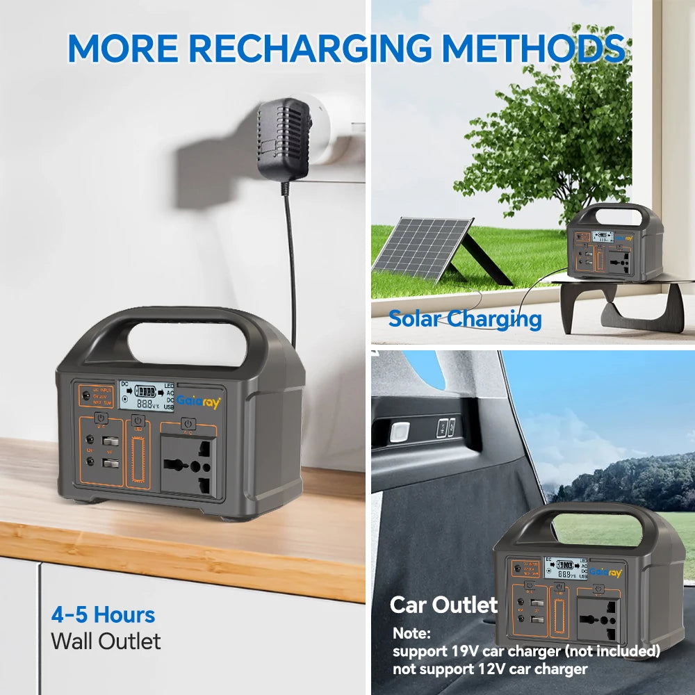 300W/500W Portable Power Station – 460Wh Solar Generator with LiFePO4 Battery