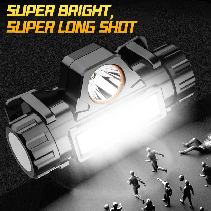 Outdoor LED Headlamp – Long Battery Life, Rechargeable Magnetic Headlight for Night Fishing