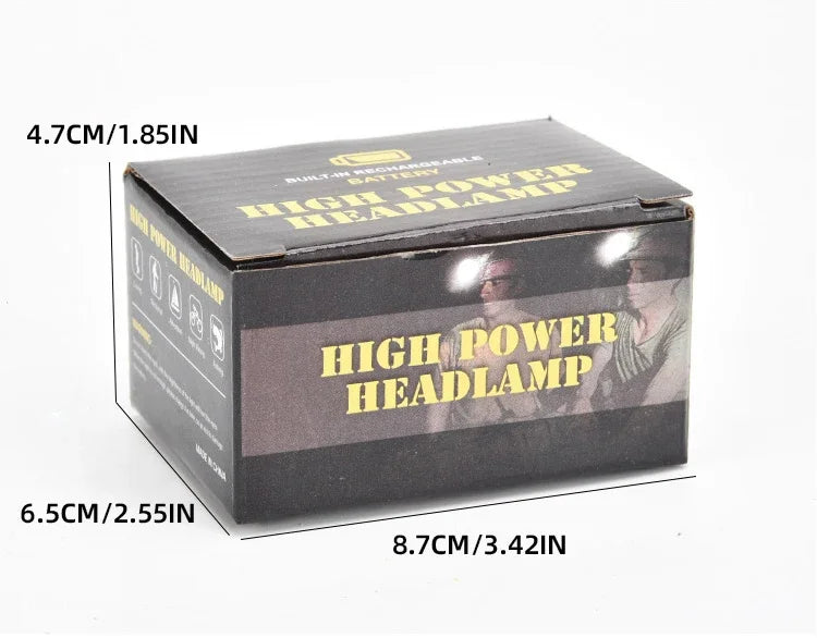 Outdoor LED Headlamp – Long Battery Life, Rechargeable Magnetic Headlight for Night Fishing