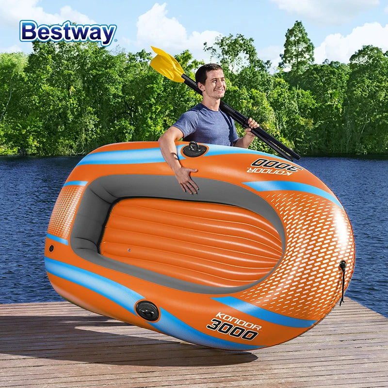 Bestway Inflatable Kayak (1–3 Person) – Heavy Duty PVC Raft for Adventure & Rafting