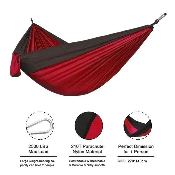 Double-Person Outdoor Camping Hammock – Anti-Rollover Nylon