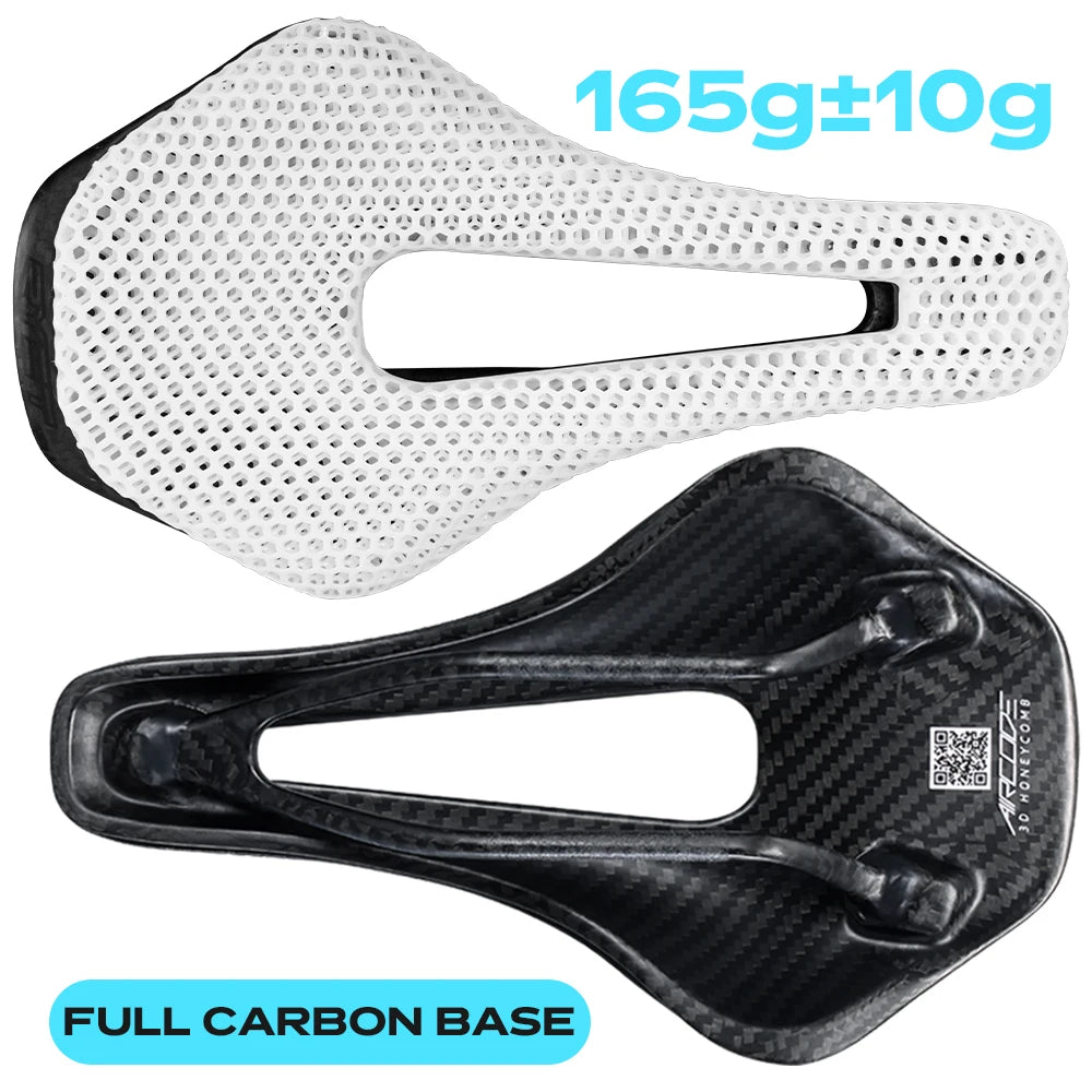 RYET Full Carbon 3D Printed Bike Saddle – Ultralight Breathable MTB & Road Seat