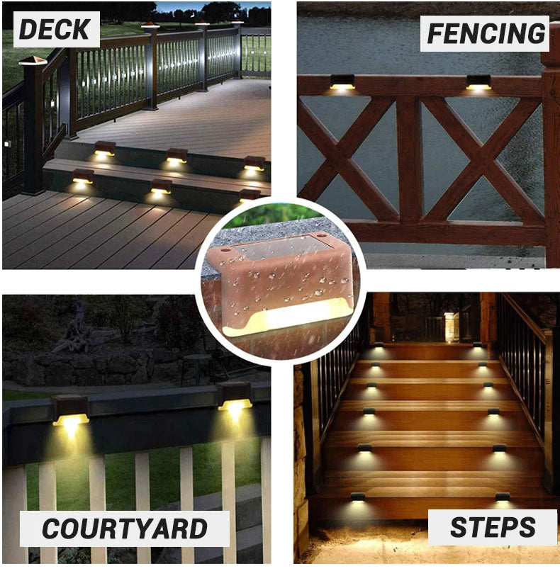 Waterproof Solar LED Step & Deck Lights – 1/4/8/12pcs