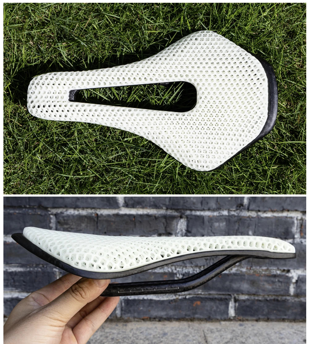 RYET Full Carbon 3D Printed Bike Saddle – Ultralight Breathable MTB & Road Seat