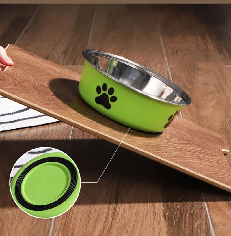 Stainless Steel Pet Bowl – Non-Slip Water & Food Bowl for Cats and Dogs