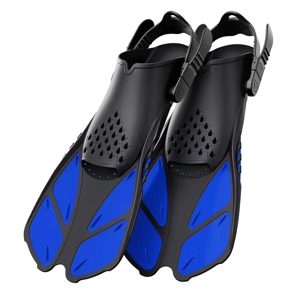 Adjustable Snorkel Fins – Short Silicone Swim Flippers for Adults
