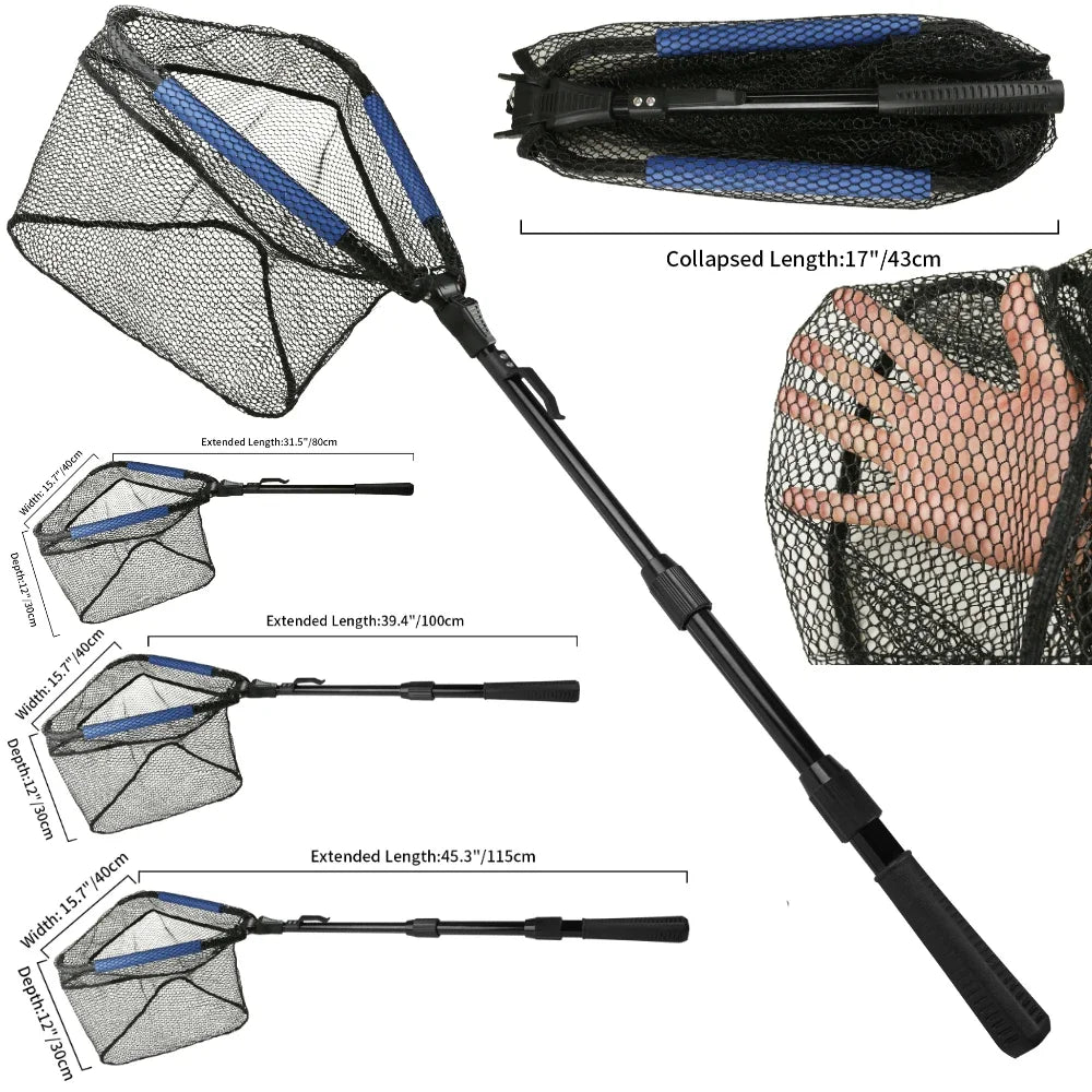 Telescopic Fishing Landing Net – 55cm to 190cm Foldable Floating Net