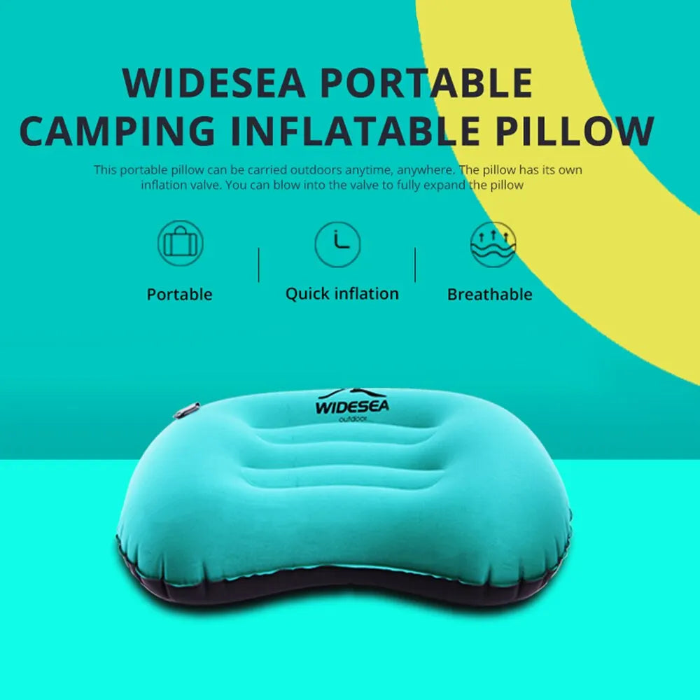 Widesea Portable Inflatable Camping Pillow – Compact Folding Air Cushion
