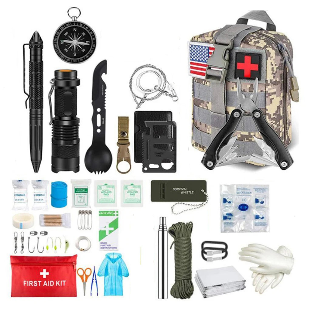 Survival First Aid Kit – Outdoor Emergency Trauma Bag with MOLLE System