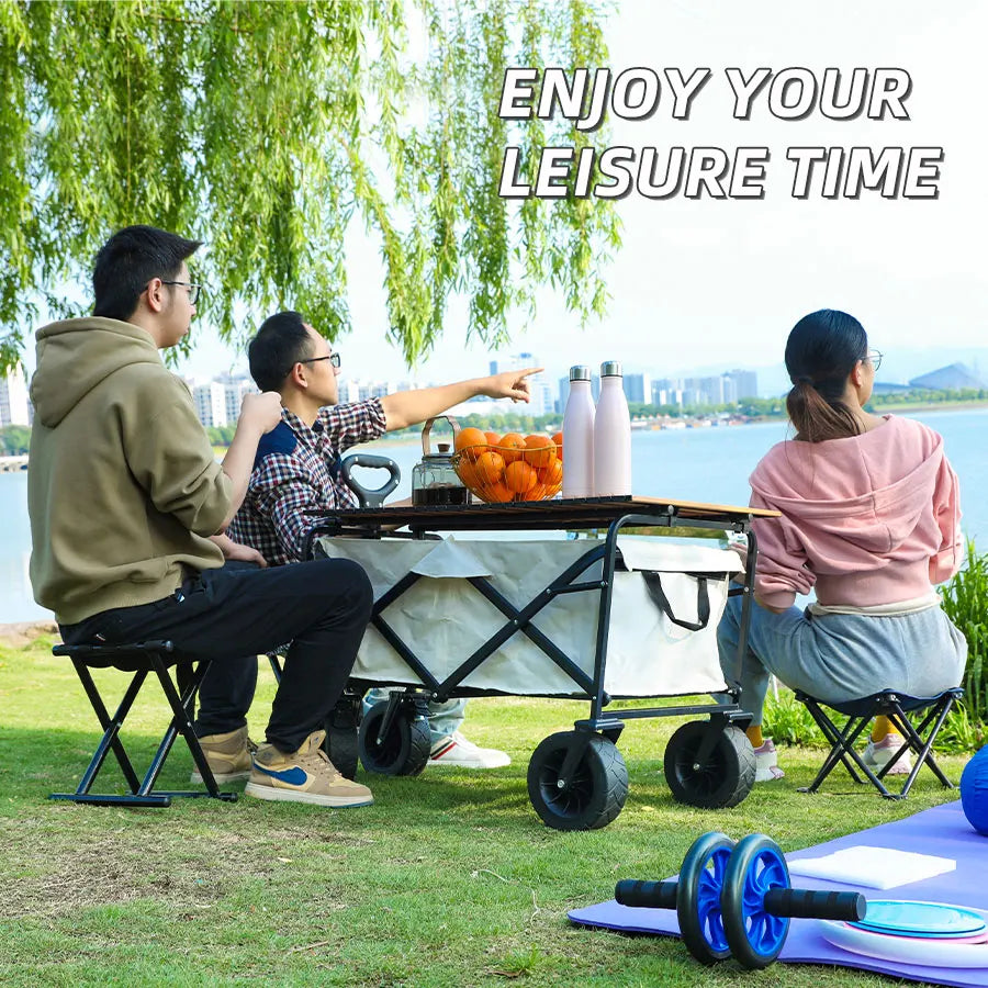 Heavy Duty Folding Utility Wagon – Large Capacity Collapsible Outdoor Cart