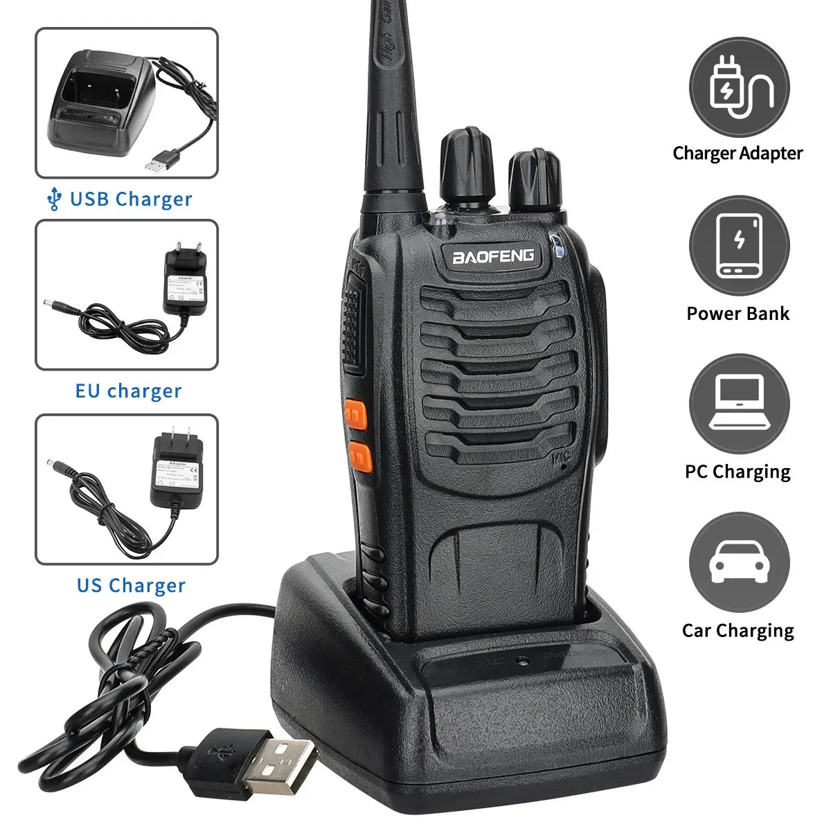 2/4PCS Baofeng BF-888S V2 Walkie Talkies – UHF Dual Band, Long Range Two-Way Radios