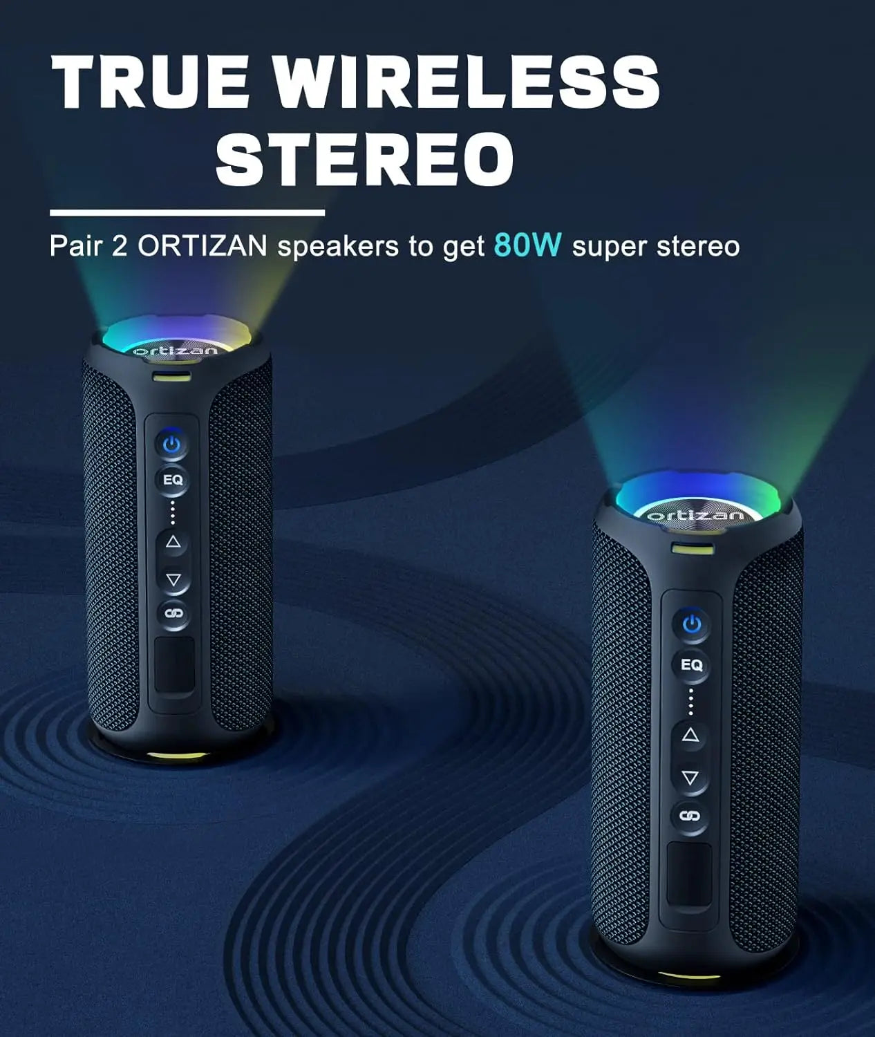 Ortizan X8 Pro Waterproof Bluetooth Speaker – Bass Boost & Dual Pairing
