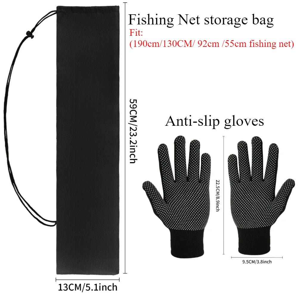 Telescopic Fishing Landing Net – 55cm to 190cm Foldable Floating Net