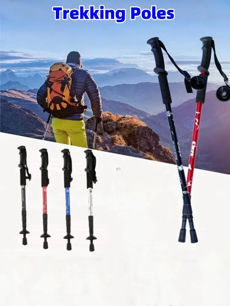 Ultralight Foldable Trekking Poles with Shock Absorption