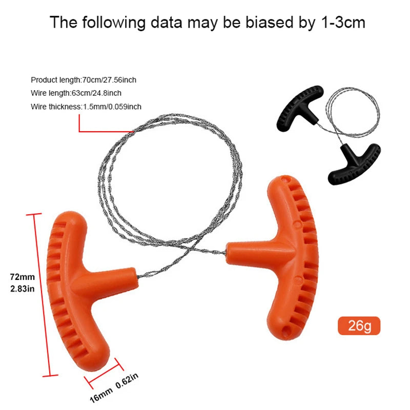 Portable Wire Saw – Stainless Steel Survival Hand Rope Saw for Camping & Hiking