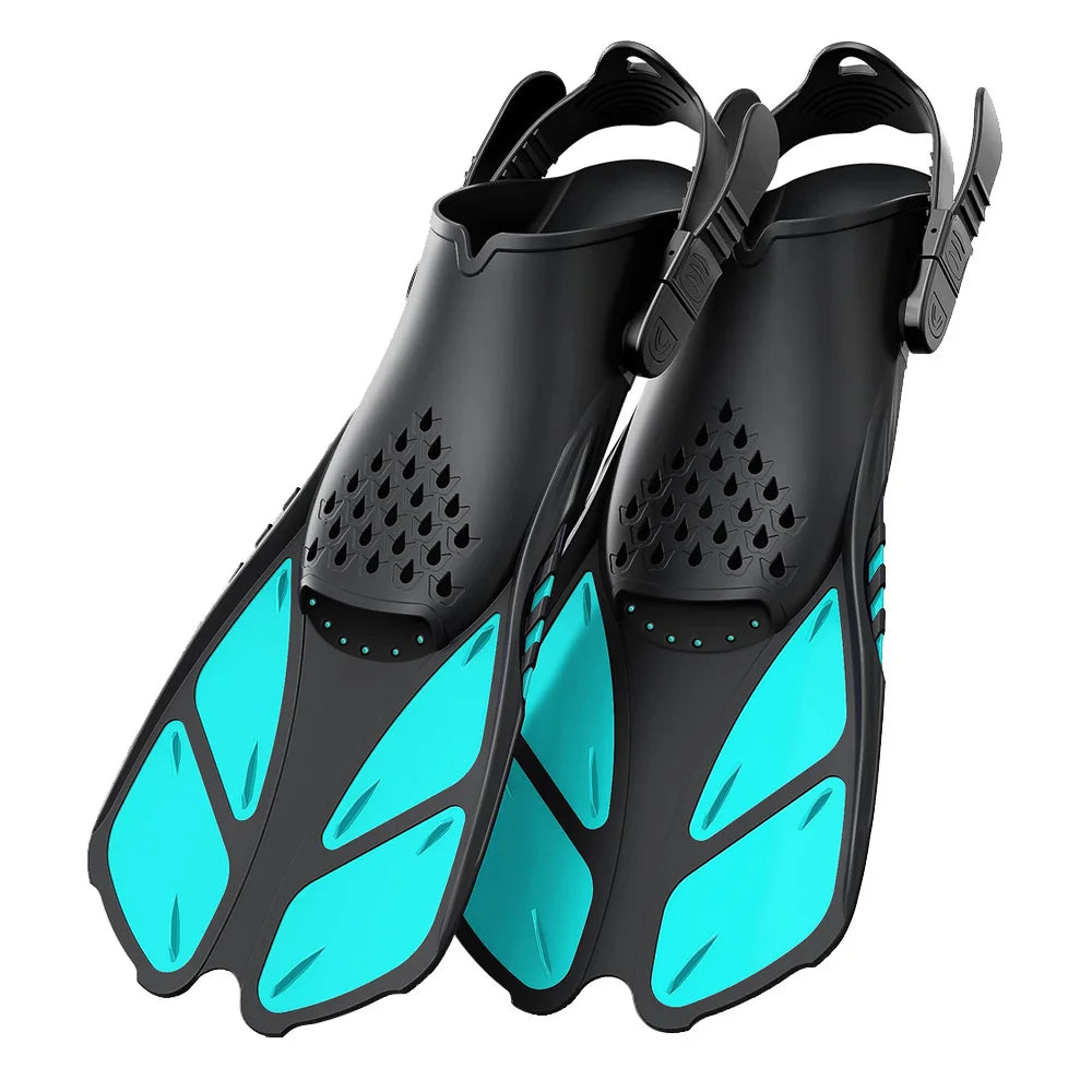 Adjustable Snorkel Fins – Short Silicone Swim Flippers for Adults