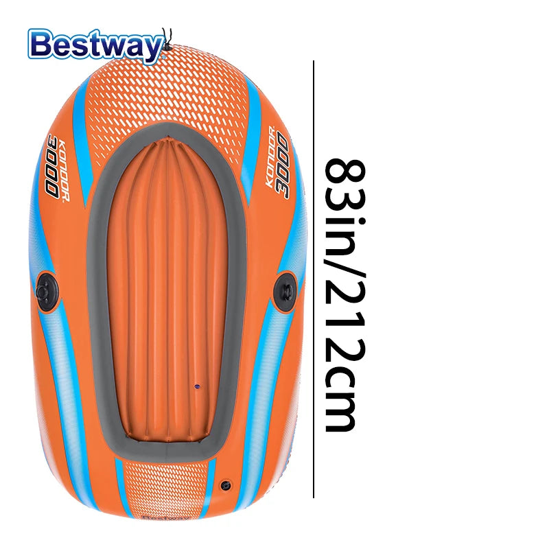 Bestway Inflatable Kayak (1–3 Person) – Heavy Duty PVC Raft for Adventure & Rafting