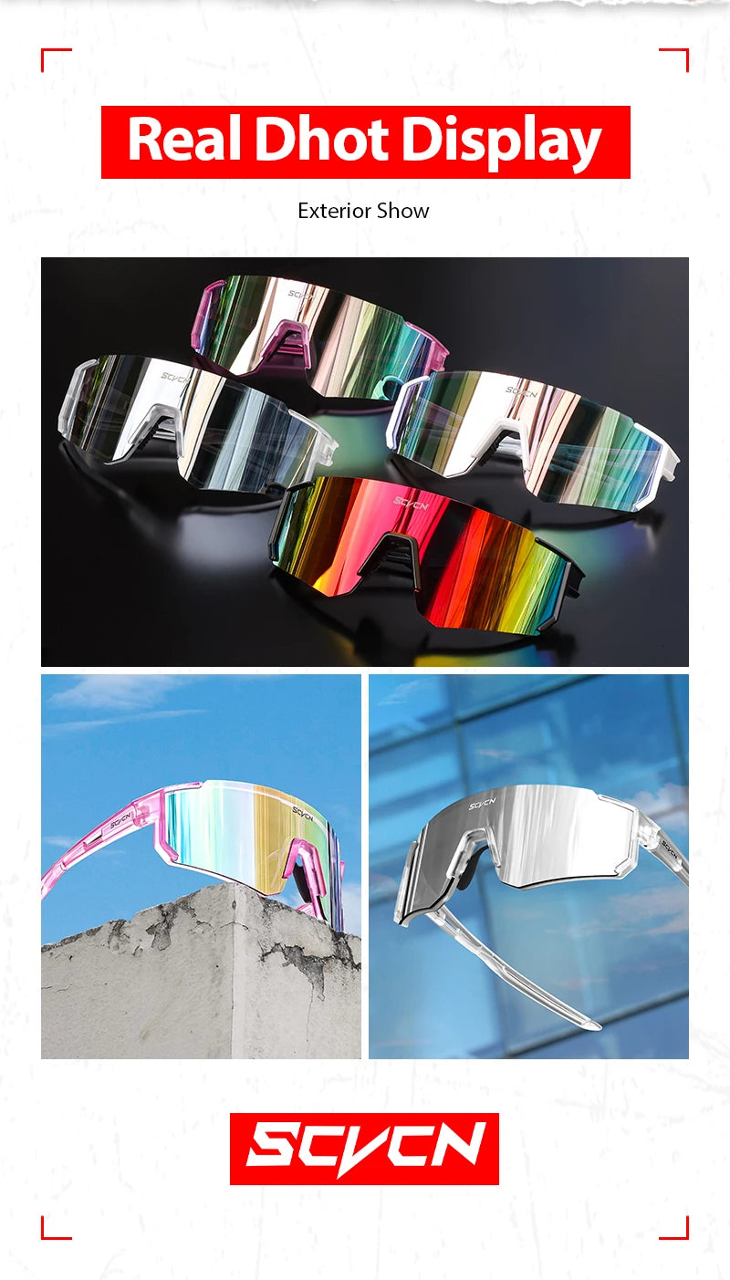 SCVCN Outdoor Cycling Sunglasses – UV400 Sports Bike Glasses for Men & Women